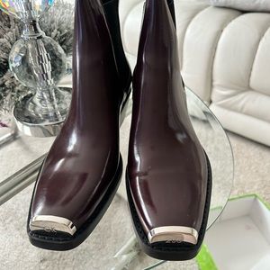 Calvin Klein 205W39NYC Texas Chelsea
Leather Boots NWOB SZ39.5 Divine Wine Color